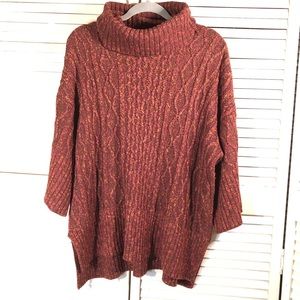 Curio - Rust Burgundy Oversized cowl neck sweater